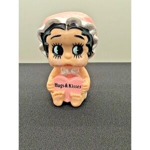 **RARE Vtg Baby Betty Boop Valentine Day Pink Heart‎ Hugs & Kisses Figurine 1990